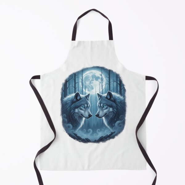 Item preview, Winter Wolf Pair Under Full Moon Night designed and sold by NeoTeeFusion.