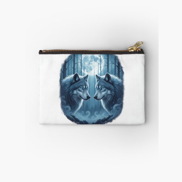 Item preview, Winter Wolf Pair Under Full Moon Night designed and sold by NeoTeeFusion.