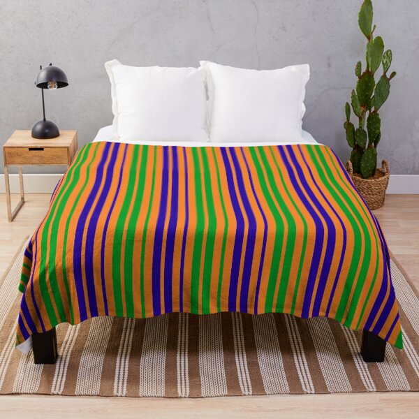 Item preview, Blue Green Stripes On Orange Pattern Design designed and sold by PatternTitan.