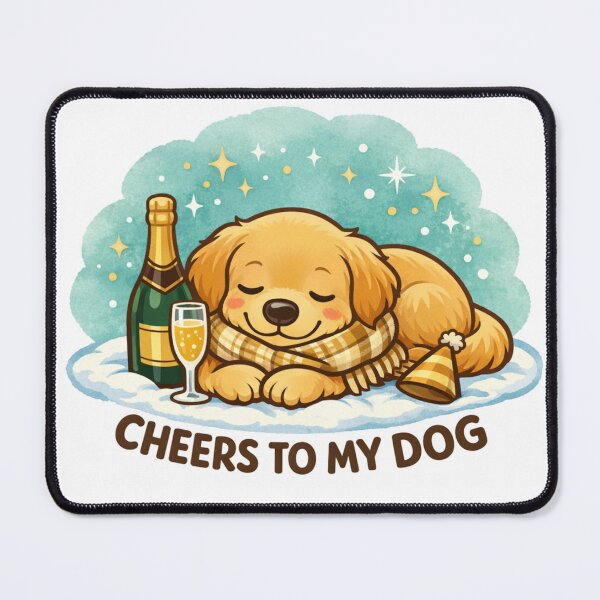 Item preview, Cheers To My Dog – Cozy Sleeping Champagne Puppy Dog Mom Tee designed and sold by dogmomtees.