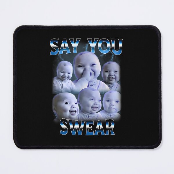Item preview, Say You Swear Ai Niche Baby Holding Back Laugh Genz Meme designed and sold by FerminVigo.