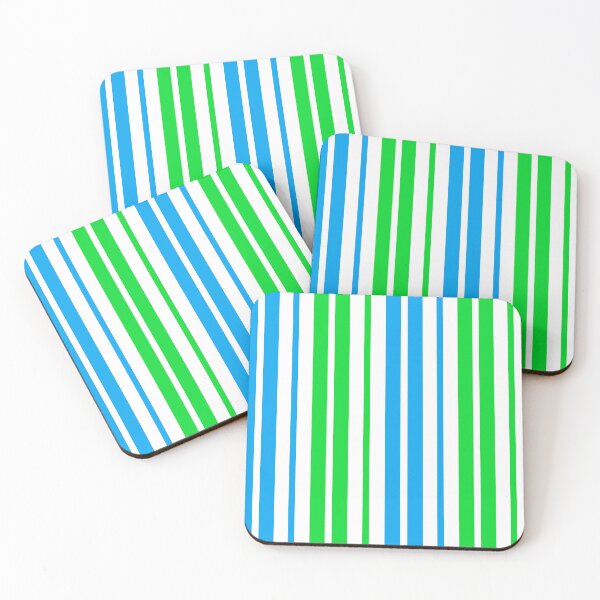 Item preview, Light Blue Green Stripes On White Pattern Design  designed and sold by PatternTitan.