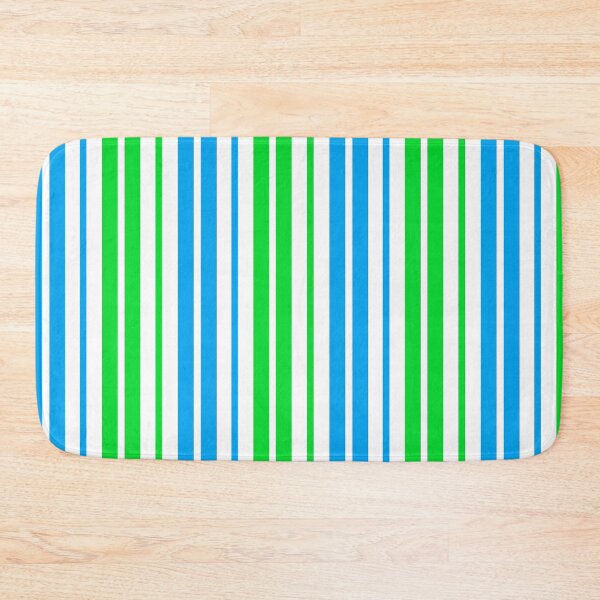 Item preview, Light Blue Green Stripes On White Pattern Design  designed and sold by PatternTitan.