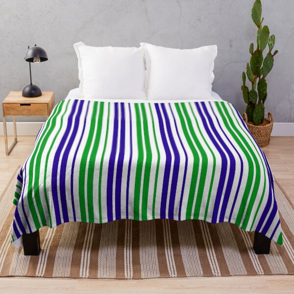 Item preview, Blue Green Stripes On White Pattern Design designed and sold by PatternTitan.