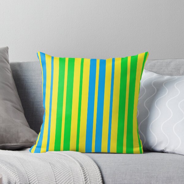 Item preview, Blue Green Stripes On Yellow Pattern Design  designed and sold by PatternTitan.