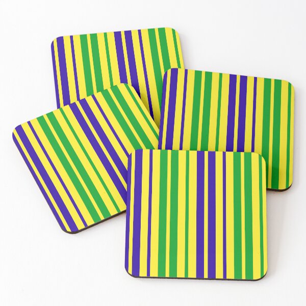 Item preview, Blue Green Stripes On Yellow Pattern Design  designed and sold by PatternTitan.