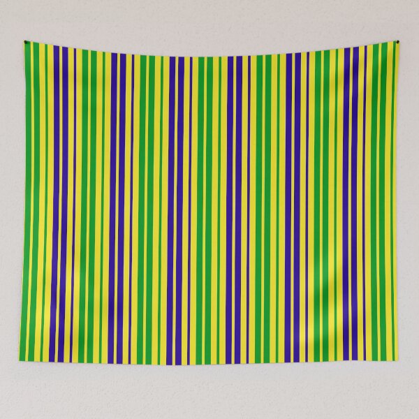 Item preview, Blue Green Stripes On Yellow Pattern Design  designed and sold by PatternTitan.
