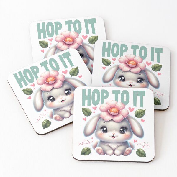 Item preview, Hop To It Kawaii Bunny with Flower Crown designed and sold by LunaPixelStudio.