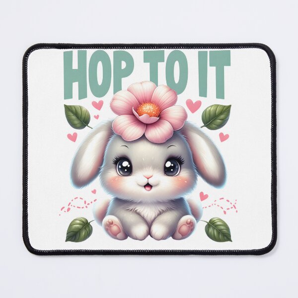Item preview, Hop To It Kawaii Bunny with Flower Crown designed and sold by LunaPixelStudio.