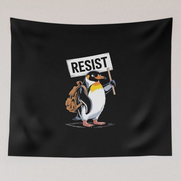 Item preview, Penguin Resist Protest Activism designed and sold by DigitaldeligArt.