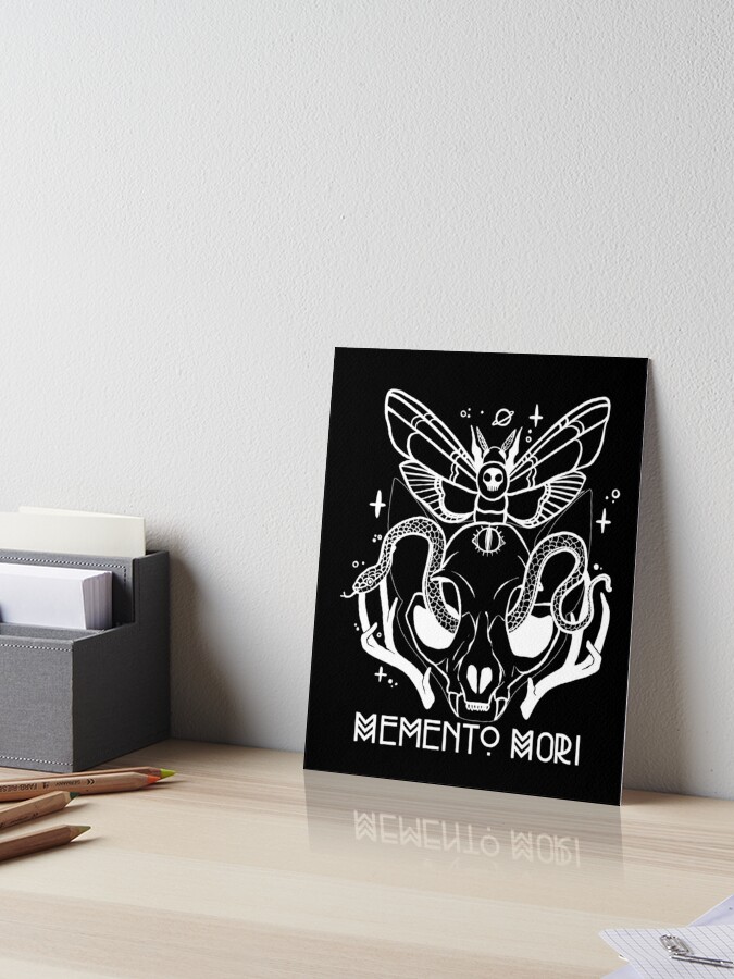 Memento Mori Cat Skull Death Head Moth Schlange Lateinische Zitat Galeriedruck Von Cellsdividing Redbubble