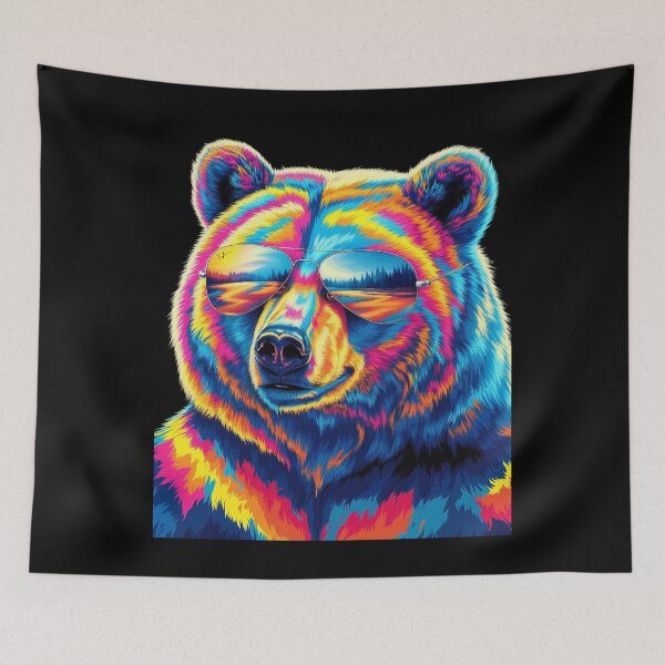 Item preview, Bear Wearing Sunglasses Wildlife Colorful Bear  designed and sold by MarkLeedsArt.