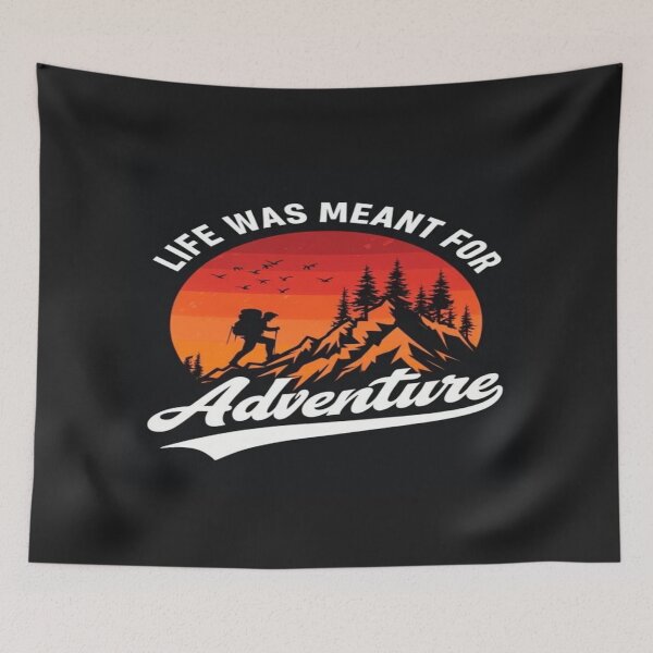 Item preview, Sunset Mountain Hike Adventure Quote – Nature Lover Gift for Outdoorsy Explorers and Wanderers designed and sold by Bright Nest Studio.