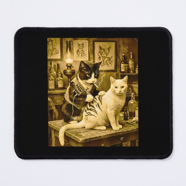 Item preview, Vintage Cat Smoking Tattoo Inked Kitty Artist Funny Animals designed and sold by FerminVigo.