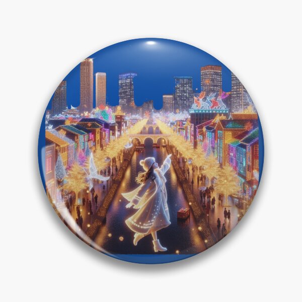 Item preview,   Seoul Korea – Christmas Light Festival Night | Cute 3D City Label ,  designed and sold by PaintMeWorld.