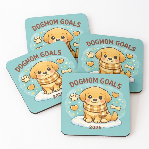 Item preview, Dogmom Goals 2026 – Cozy Golden Pup New Year Dog Mom Gift designed and sold by dogmomtees.