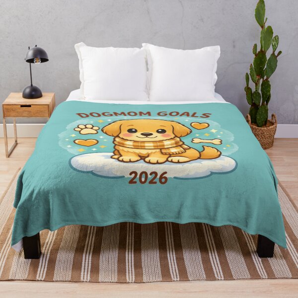 Item preview, Dogmom Goals 2026 – Cozy Golden Pup New Year Dog Mom Gift designed and sold by dogmomtees.