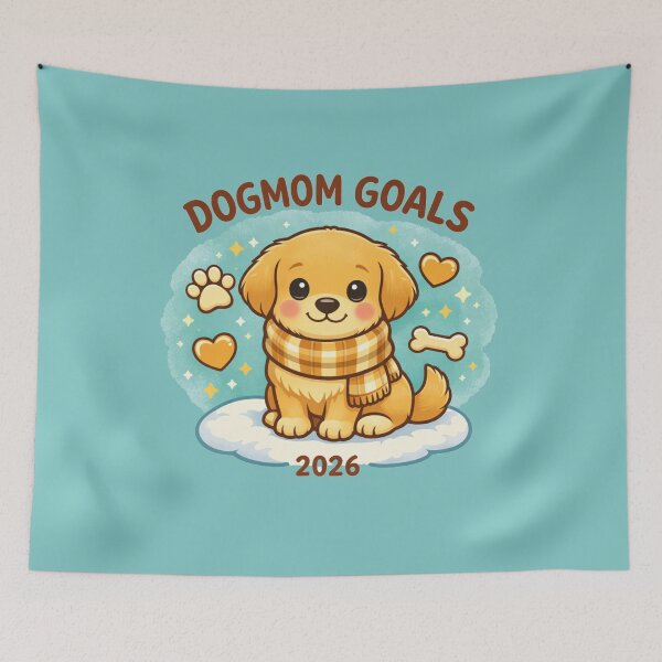 Item preview, Dogmom Goals 2026 – Cozy Golden Pup New Year Dog Mom Gift designed and sold by dogmomtees.