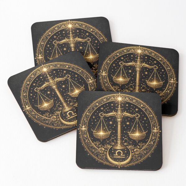 Item preview, Libra Zodiac Emblem – Golden Scales Mandala designed and sold by MOONLITTOWER.