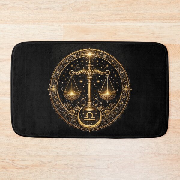 Item preview, Libra Zodiac Emblem – Golden Scales Mandala designed and sold by MOONLITTOWER.
