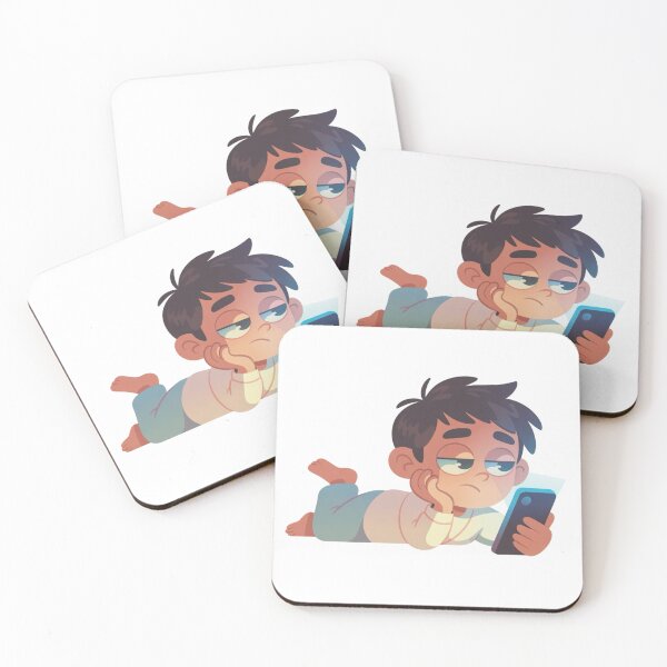 Item preview, Overthinking While Scrolling – Tired Cartoon Character Late at Night designed and sold by Dospart.