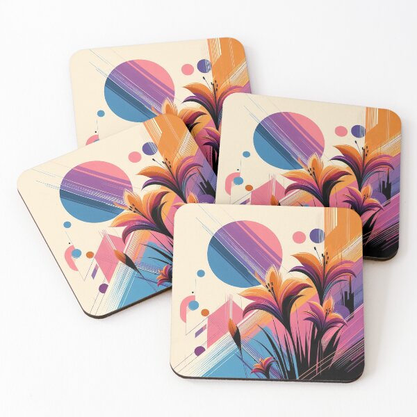Item preview, Chromatic Bloom III – Abstract Geometric Floral Art designed and sold by Okmanoo.