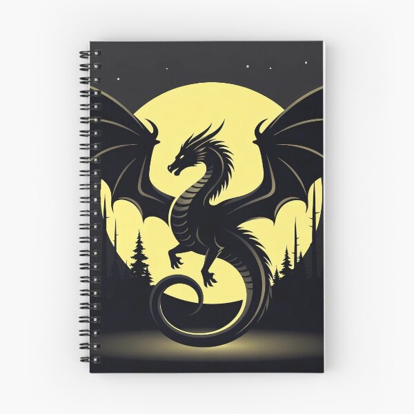 Item preview, Mystical Dragon Silhouette with Twisting Tail under Moonlit Sky Design designed and sold by NovaDigitalArt45.