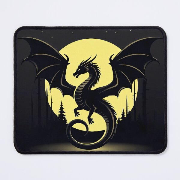 Item preview, Mystical Dragon Silhouette with Twisting Tail under Moonlit Sky Design designed and sold by NovaDigitalArt45.
