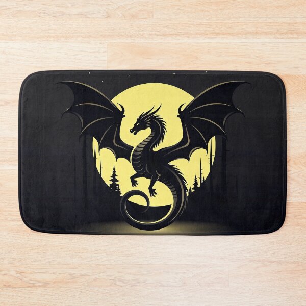 Item preview, Mystical Dragon Silhouette with Twisting Tail under Moonlit Sky Design designed and sold by NovaDigitalArt45.