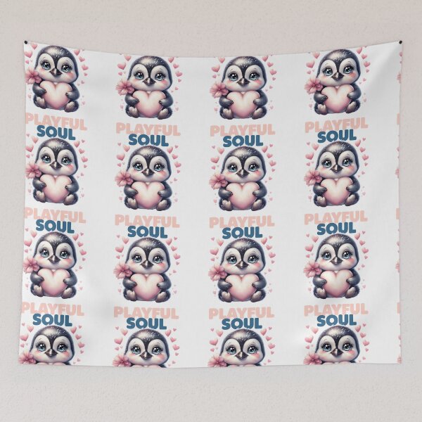 Item preview, Cute Baby Penguin Playful Soul Heart Design designed and sold by LunaPixelStudio.