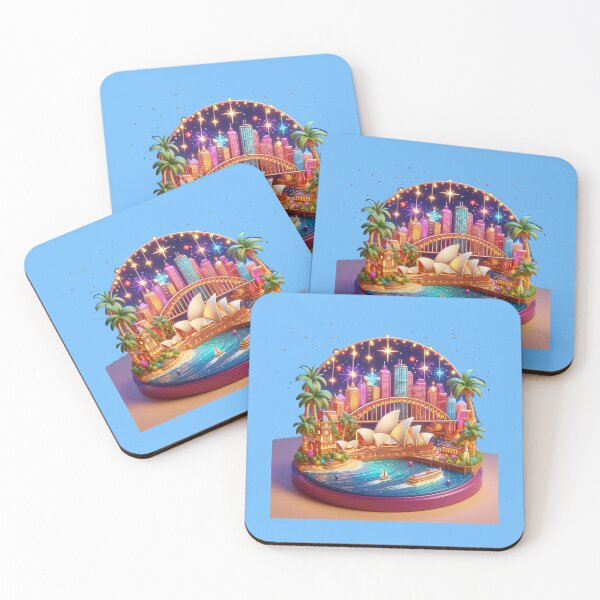 Item preview, Sydney Australia – Summer Christmas Night | Cute 3D City Label ,  designed and sold by PaintMeWorld.