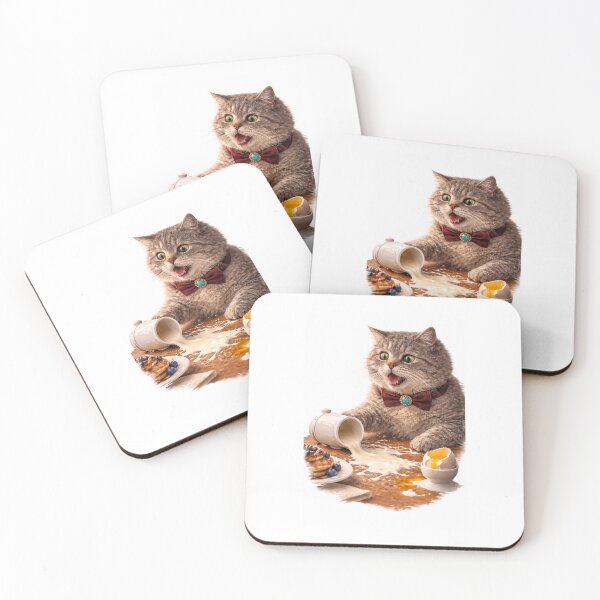 Item preview,  Gentle Morning Indulgence – Aristocratic Cat with Bow Tie designed and sold by LovelyCatGalaxy.