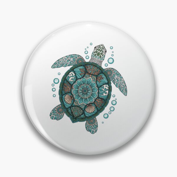 Item preview,  Teal Sea Turtle Mandala - Yoga and Mindfulness Pattern designed and sold by zoughlal.