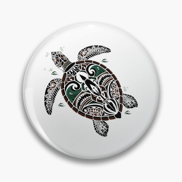 Item preview,  Polynesian Honu Turtle - Traditional Black and White Tattoo designed and sold by zoughlal.