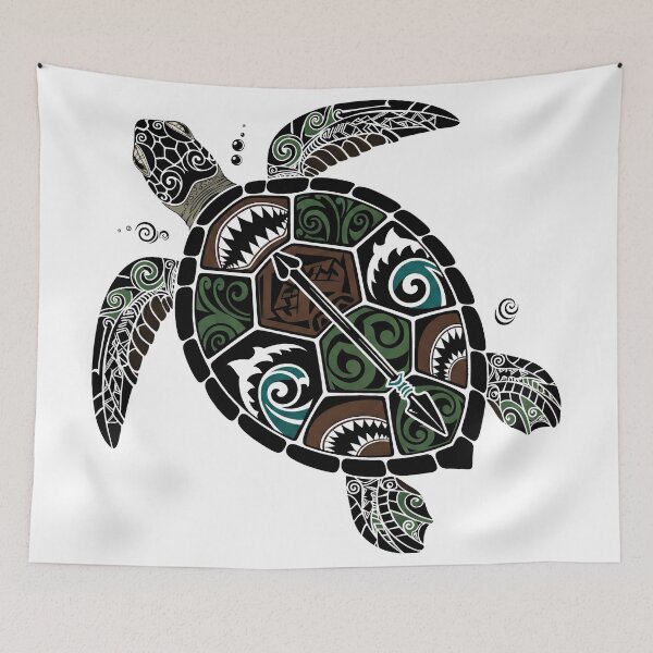 Item preview,  Maori Tribal Sea Turtle - Spear and Shark Teeth designed and sold by zoughlal.