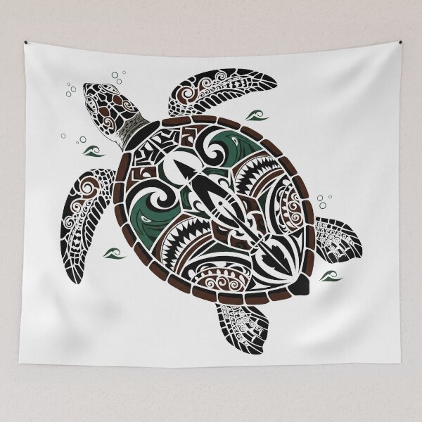 Item preview,  Polynesian Honu Turtle - Traditional Black and White Tattoo designed and sold by zoughlal.