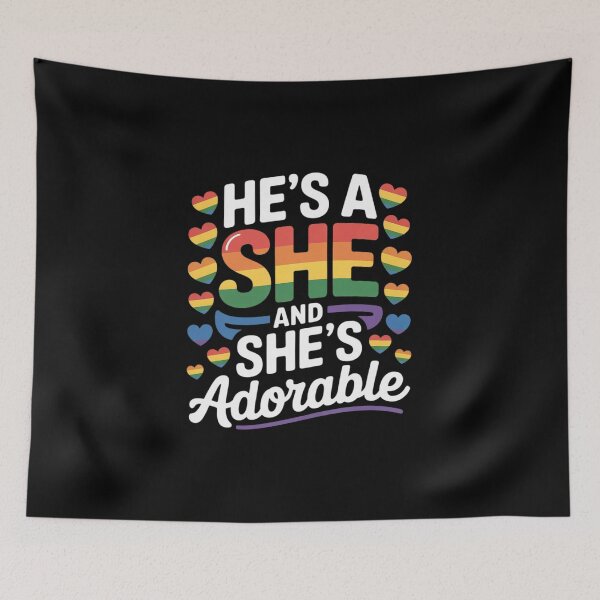 Item preview, He's a She and She's Adorable Gay Lesbian Culture Queer Love designed and sold by KotexTemu.