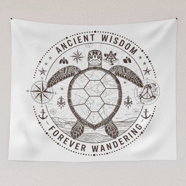 Item preview,  Vintage Sea Turtle Compass - Ancient Wisdom Forever Wandering designed and sold by zoughlal.