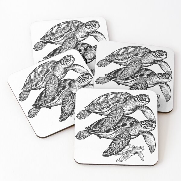 Item preview,  Realistic Green Sea Turtle Family Sketch designed and sold by zoughlal.