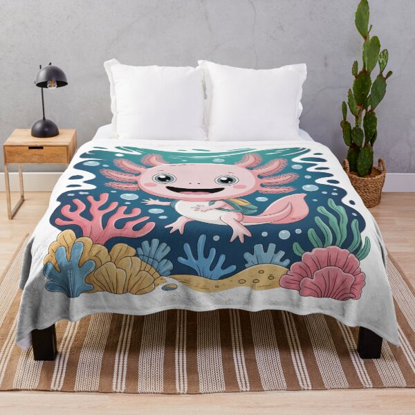 Item preview, Cute Axolotl Explorer in Coral Reef – Colorful Ocean Cartoon Animal Design designed and sold by RMTrendy.