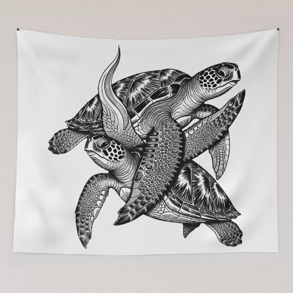 Item preview,  Entangled Sea Turtle - Intricate Ink Line Art designed and sold by zoughlal.