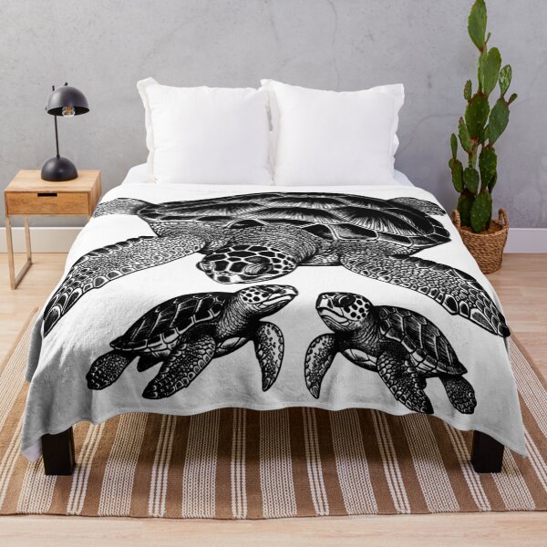 Item preview, Mom and Baby Sea Turtle - Line Art Drawing designed and sold by zoughlal.