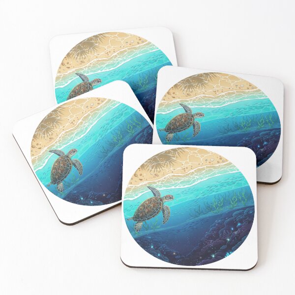 Item preview,  Aerial Beach Sea Turtle - Coastal Painting designed and sold by zoughlal.