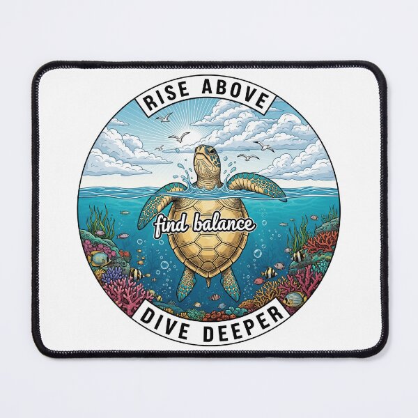 Item preview,  Mental Health Sea Turtle - Rise Above Find Balance designed and sold by zoughlal.