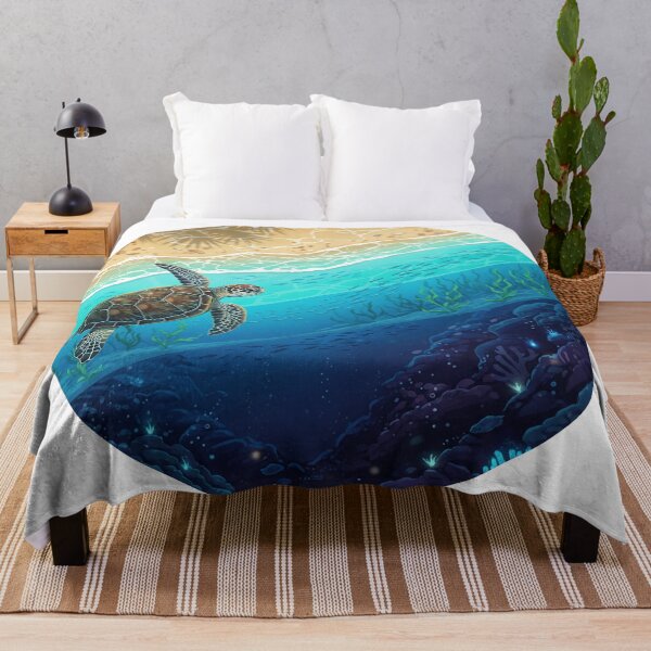 Item preview, Aerial Beach Sea Turtle - Coastal Painting designed and sold by zoughlal.