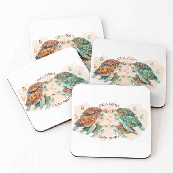 Item preview,  Watercolor Sea Turtle Group - Shells Protect Hearts Connect designed and sold by zoughlal.