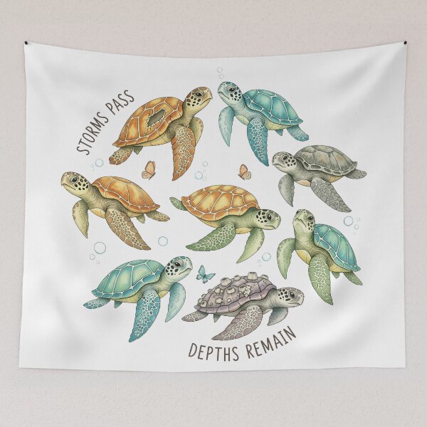 Item preview,  Sea Turtle Species Art - Storms Pass Depths Remain designed and sold by zoughlal.