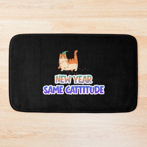 Item preview, New Year Same Cattitude Funny Cat New Year T-Shirt designed and sold by FestivityFinds.
