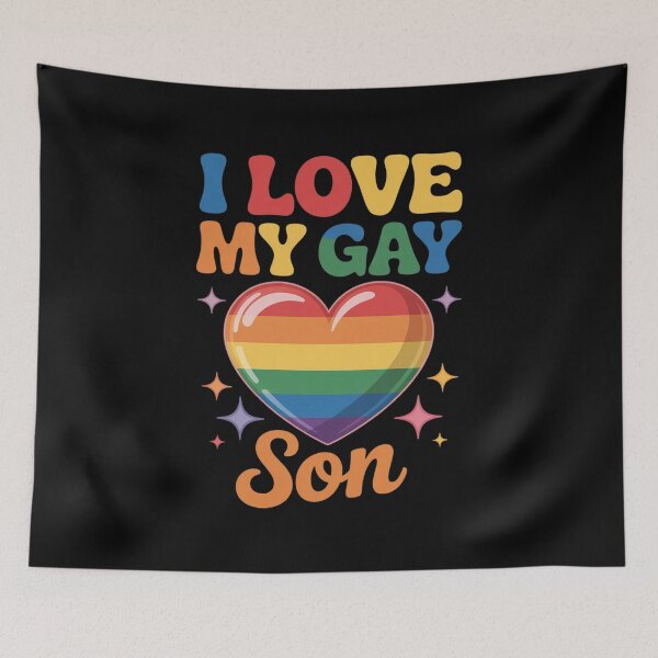 Item preview, I Love My Gay Son Gay Pride Flag Proud Mom Dad Queer Love designed and sold by KotexTemu.