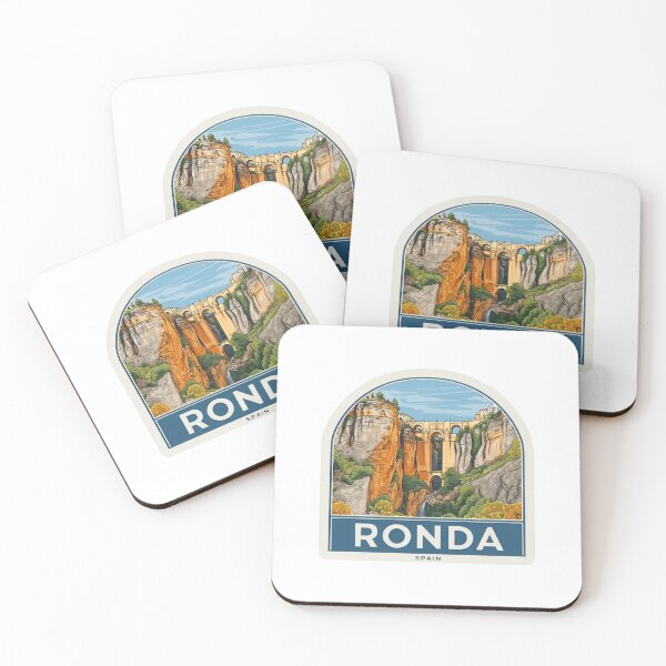 Item preview,  Vintage Ronda Spain Travel Sticker Design with Puente Nuevo Bridge Illustration designed and sold by Blurbean.